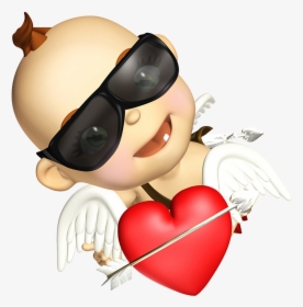 Baby Cupid With Heart And Wings - Baby Cartoon, HD Png Download, Transparent PNG