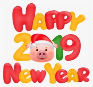 #happynewyear #2019 #christmas #pig #emoji, HD Png Download, Transparent PNG