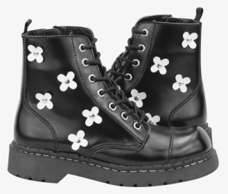 Leather Flower Combat Boots - Flower Tuk Boots, HD Png Download, Transparent PNG