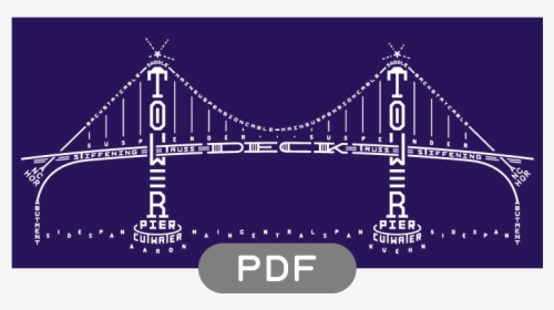 Image Of Bridge Typogram - Self-anchored Suspension Bridge, HD Png Download, Transparent PNG
