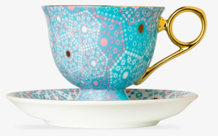 Moroccan Tealeidoscope Remix Blue Tall Cup & Saucer - T2 Tea Cups, HD Png Download, Transparent PNG