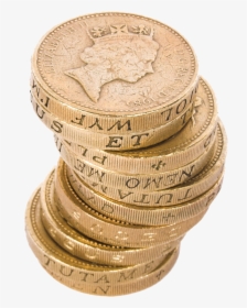 Stack Of Pound Coins - Pound Sterling Coins, HD Png Download, Transparent PNG