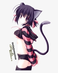 Png-neko Girl - Anime Cat Girl Black And Pink, Transparent Png, Transparent PNG