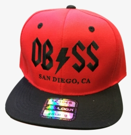 Obss Acdc Red Black Snapback Hat - Baseball Cap, HD Png Download, Transparent PNG