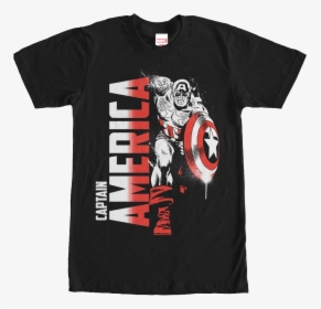 Paint Splatter Captain America T-shirt - T-shirt, HD Png Download, Transparent PNG