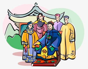 Vector Illustration Of Chinese Emperor And Imperial - Cartoon, HD Png Download, Transparent PNG