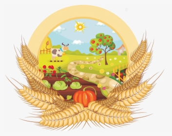 Vegetable Farming Clip Art - Farm With Vegetables Clipart, HD Png Download, Transparent PNG
