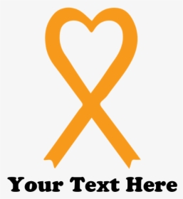 Personalized Orange Awareness Ribbon Banner - Heart Orange Cancer Ribbon, HD Png Download, Transparent PNG