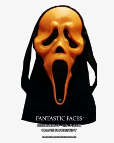 Fluorescent Orange Fantastic Faces Ghostface Mask - Old Metallic Scream Mask, HD Png Download, Transparent PNG