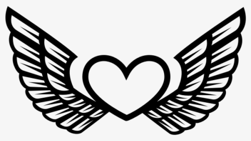 Wings And Heart Silhouette - Bowling Ball With Wings, HD Png Download, Transparent PNG