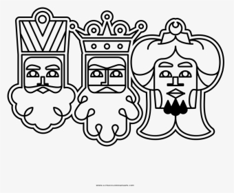 Dibujo De Los Tres Reyes Magos Para Colorear Drawing - Coloring Wise Men Face, HD Png Download, Transparent PNG