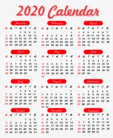 Yearly Calendar 2020 Printable Cute - Calendario 2020 Png Español, Transparent Png, Transparent PNG