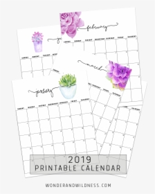 2019 Printable Succulent Calendar, HD Png Download, Transparent PNG