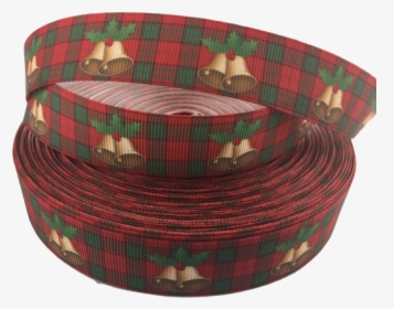 Ribbons [tag] Red Plaid Christmas Bell Printed Ribbons, - Tartan, HD Png Download, Transparent PNG