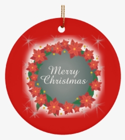 Poinsettia Festive Christmas Tree Decoration New Hanging - Wreath, HD Png Download, Transparent PNG