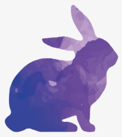 Rabbit Silhouette Watercolor Painting - Watercolor Rabbit Silhouette, HD Png Download, Transparent PNG