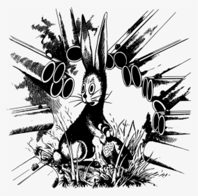 Plant,art,blackandwhite - Transparent Photo Rabbit Hunting, HD Png Download, Transparent PNG