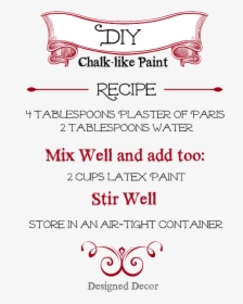 Chalk-like Paint Recipe - Calligraphy, HD Png Download, Transparent PNG