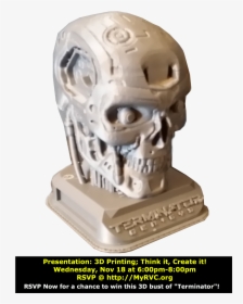 100% Complete Drawing To Win This Bust Of Terminator - Statue, HD Png Download, Transparent PNG