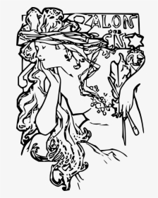 Alphonse Mucha Line Drawings, HD Png Download, Transparent PNG