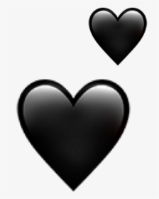 #black #hearts #followme #emoji #iphone #iphoneemoji - Heart, HD Png Download, Transparent PNG