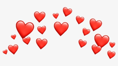 Hearts Crown Heart Red Sticker Filter Snapchat Whatsapp - Transparent Background Emoji Heart Png, Png Download, Transparent PNG
