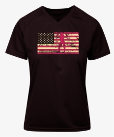 Female Bodybuilder Silhouette On The American Flag - Raw Records T Shirt, HD Png Download, Transparent PNG
