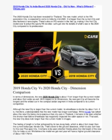 Honda City 2019 Vs 2020, HD Png Download, Transparent PNG