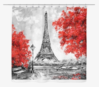 Painting Paris Eiffel Tower Black And White, HD Png Download, Transparent PNG