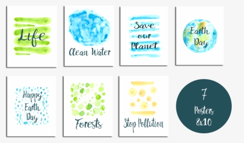 Earth Day Clip Art Set And Posters Example Image - Graphic Design, HD Png Download, Transparent PNG