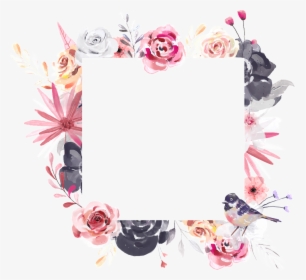 Hand Painted Square Flower Frame Png Transparent - Transparent Floral Frame Png, Png Download, Transparent PNG