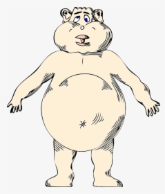 Obesity - Skinny Body Fat Belly Cartoon, HD Png Download, Transparent PNG