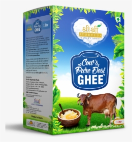 Buy Cow’s Pure Desi Ghee 1 Kg In Uk & Usa - Sri Sri Cow Ghee, HD Png Download, Transparent PNG