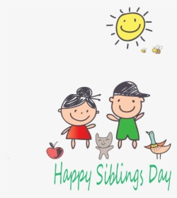 Transparent Siblings Day Cartoon Text Happy For Happy - 小朋友 卡通, HD Png Download, Transparent PNG