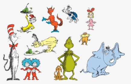 Dr Seuss Characters Free Clip Art Transparent Png - Dr Seuss Characters, Png Download, Transparent PNG