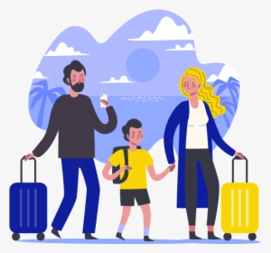 Family Travel Vector, HD Png Download, Transparent PNG