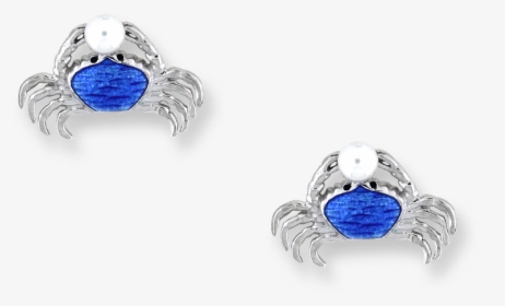Nicole Barr Designs Sterling Silver Crab Stud Earrings-blue - Crystal, HD Png Download, Transparent PNG