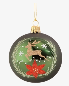 Glass Bauble Green With Stag, 7 Cm - Christmas Ornament, HD Png Download, Transparent PNG