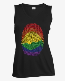 Gay Pride Thumb Print V Neck Sleeveless Black T Shirt - Graphic Design, HD Png Download, Transparent PNG