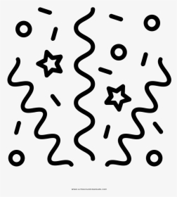 Streamers Coloring Page - Fireworks Outline, HD Png Download, Transparent PNG