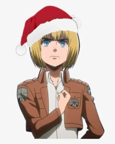 Transparent Armin Santa Hat ♡ - Armin In A Christmas Hat, HD Png Download, Transparent PNG