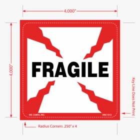 4 Inch X 4 Inch - Fragile Shipping Labels, HD Png Download, Transparent PNG