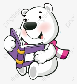 Polar Bear Reading A Book Clipart , Png Download - Polar Bear Reading A Book Clip Art, Transparent Png, Transparent PNG