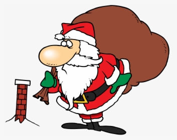 Father Clipart Worried - Fat Santa Claus In Chimney, HD Png Download, Transparent PNG