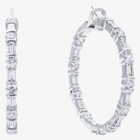 Emerald-cut And Round Brilliant Diamond Gemlock Hoop - Body Jewelry, HD Png Download, Transparent PNG