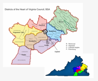 Map - Heart Of Virginia Council, HD Png Download, Transparent PNG