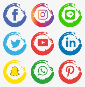 #facebook #instagram #twitter #pinterest #line #overlay - Transparent Background Social Media Icon, HD Png Download, Transparent PNG