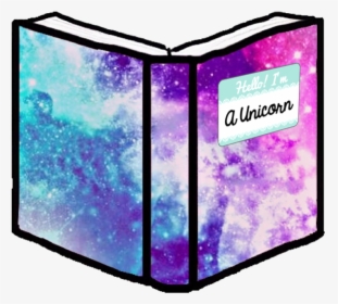 #book #school #notebooks #unicorn #galaxy #tumblr #hipster - Graphic Design, HD Png Download, Transparent PNG