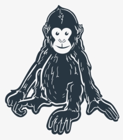 Files/orangutan Grin Darkblue - Illustration, HD Png Download, Transparent PNG