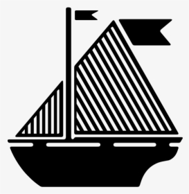 Sail Boat Silhouette - Boat, HD Png Download, Transparent PNG